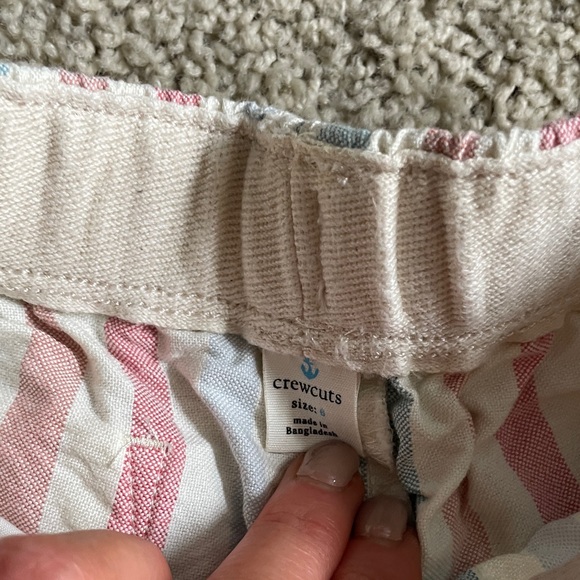 J. Crew Crewcuts Kids Striped Dock Drawstring Shorts - Pink, Blue, White Sz 6 - Picture 2 of 3